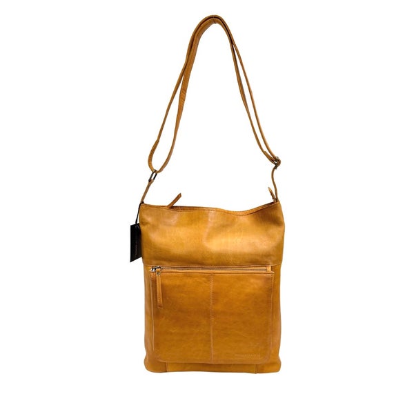 Olkalaukku nahkaa 3030005 Cognac