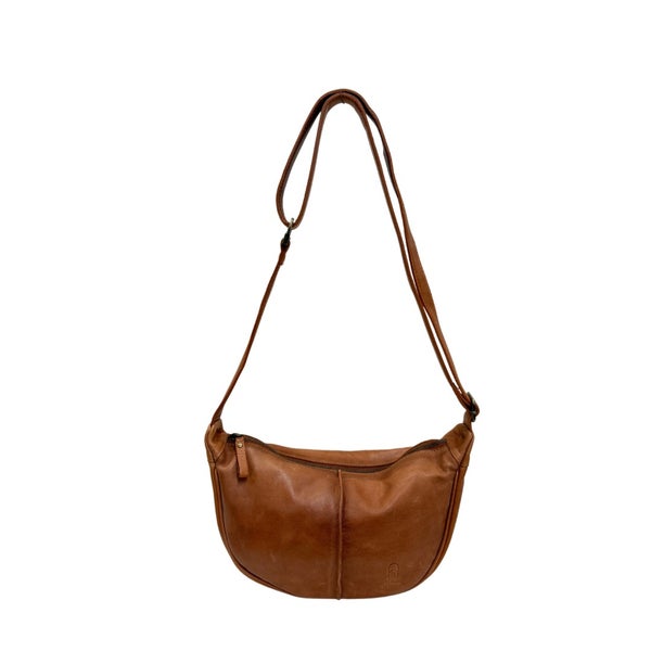 Olkalaukku nahkaa 3030137 Cognac