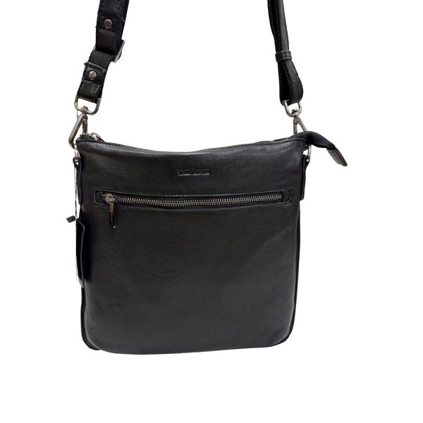 Olkalaukku nahkaa 6059215 Black (musta)