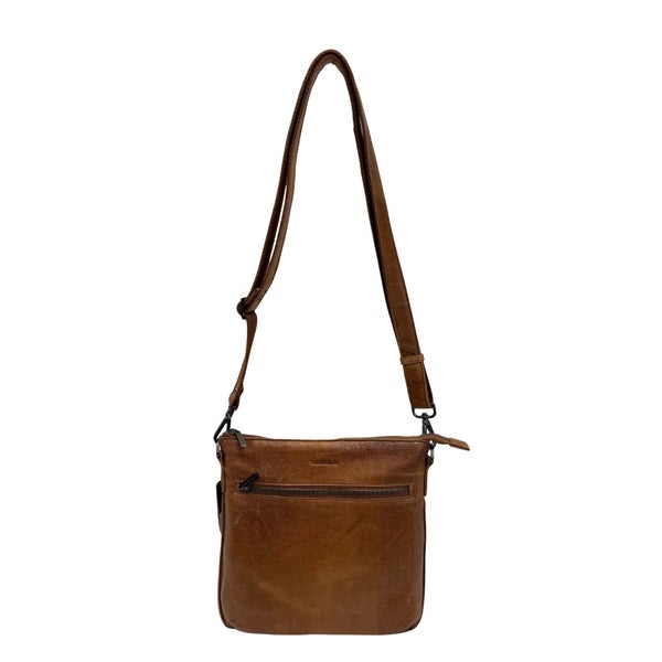 Olkalaukku nahkaa 6059215 Walnut