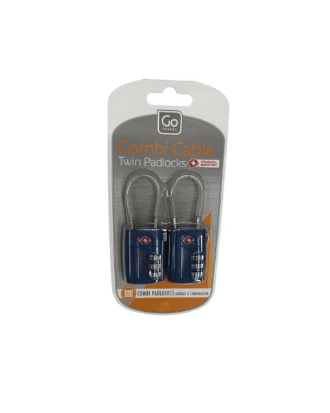 Go Travel Combi Cable Twin Padlocks 360 TSA-Turvalukot x2