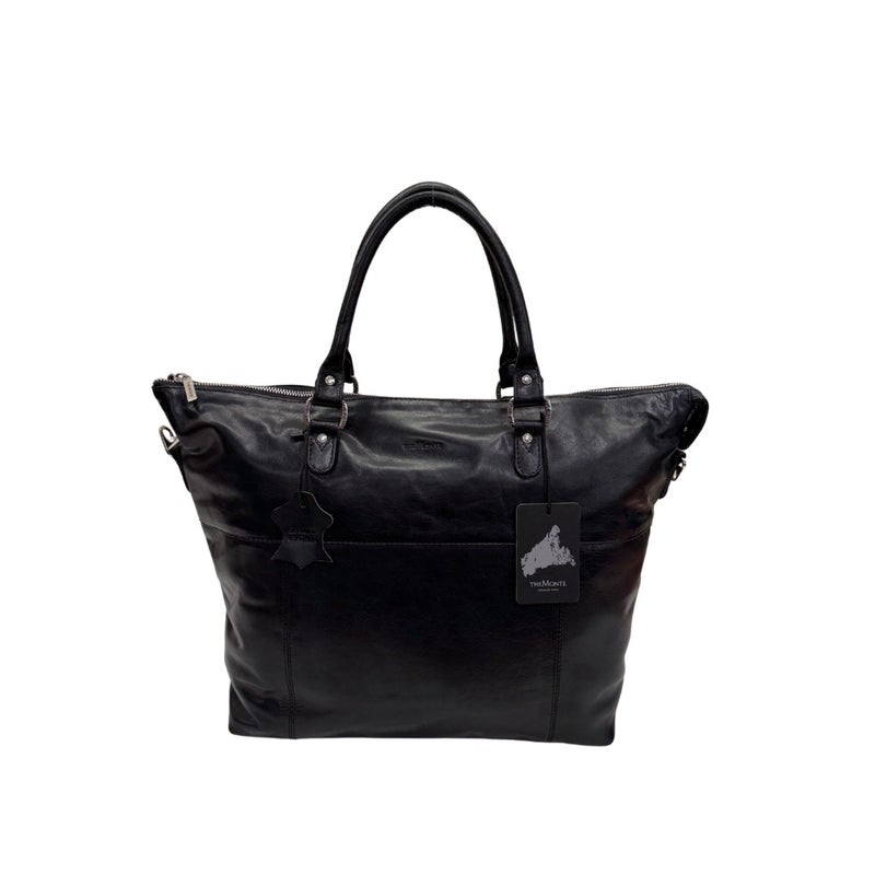 Nahkalaukku 6053153 musta v&auml;litaskulla