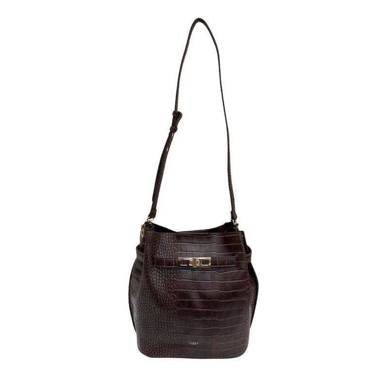 Ulrika olkalaukku 35-6829 kroko ruskea