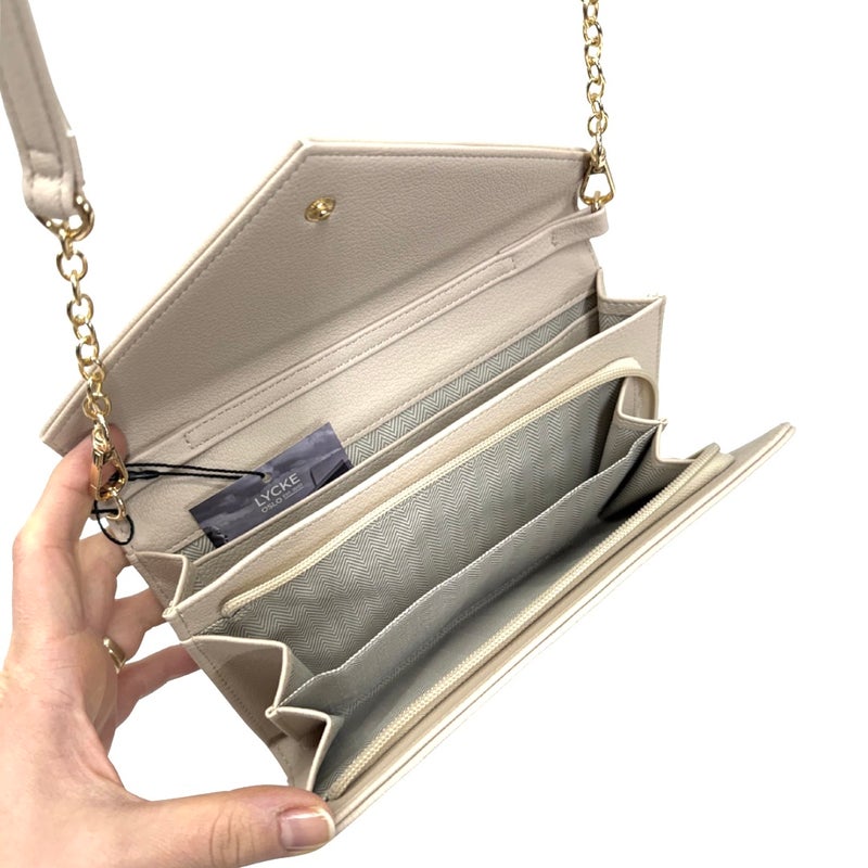 Olkalaukku kirjekuorimalli Lycke 8051350 beige