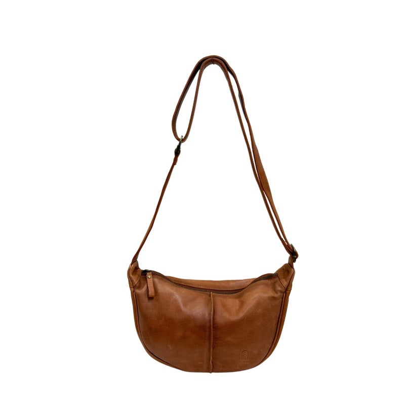 Olkalaukku nahkaa 3030137 Cognac