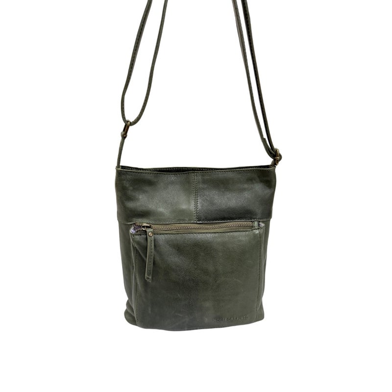 Olkalaukku nahkaa 3030004 Moss (vihre&auml;)