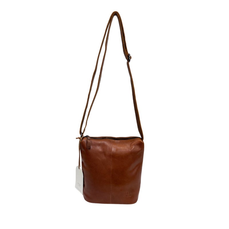 Olkalaukku nahkaa 3050037 Cognac