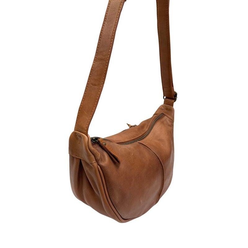 Olkalaukku nahkaa 3030137 Cognac