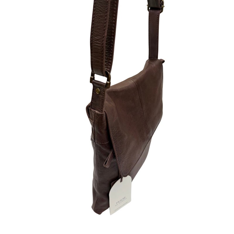 Olkalaukku nahkaa 3030047 DarkBrown (tummanruskea)