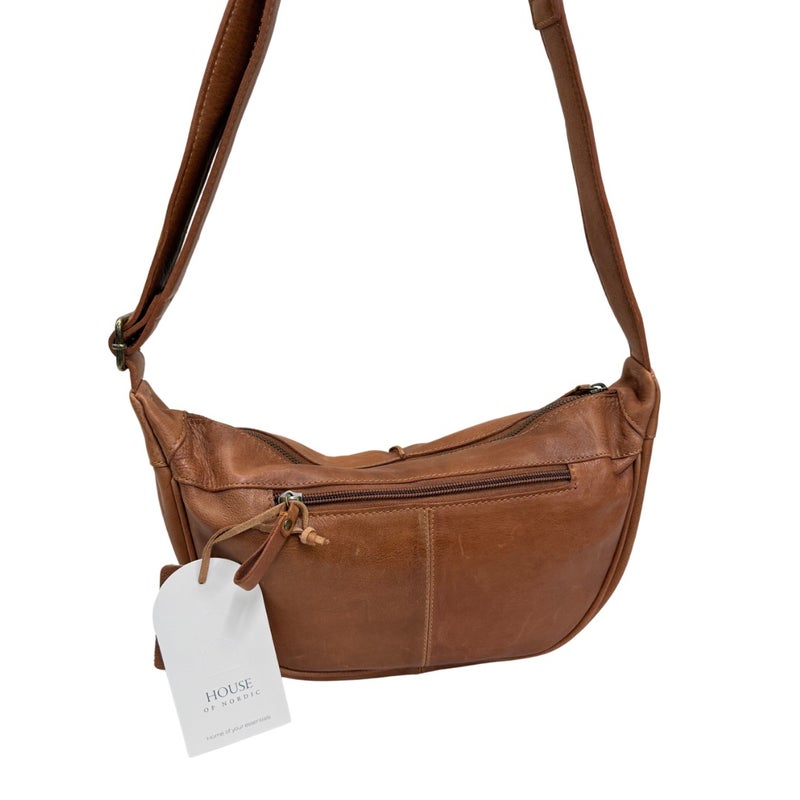 Olkalaukku nahkaa 3030137 Cognac