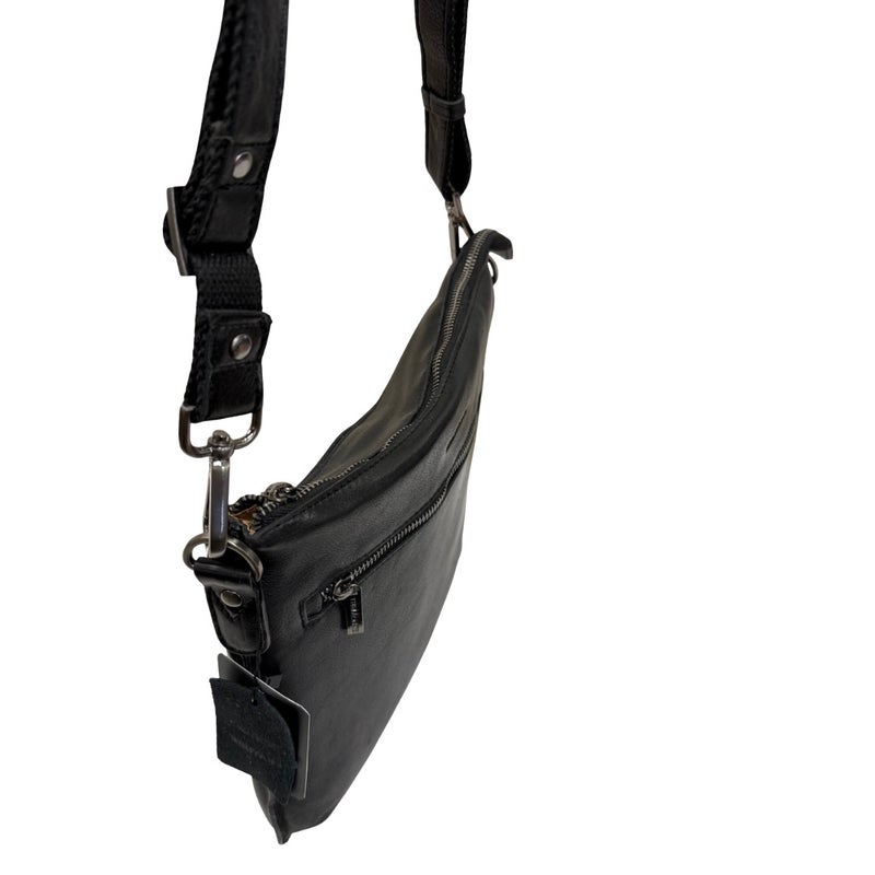 Olkalaukku nahkaa 6059215 Black (musta)