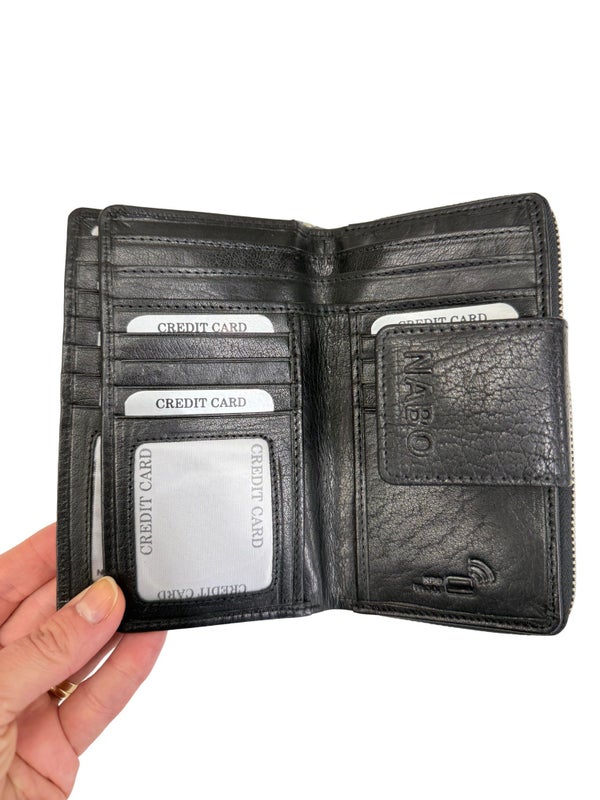 Lompakko Nabo nk-214 musta RFID-et&auml;lukusuojattu