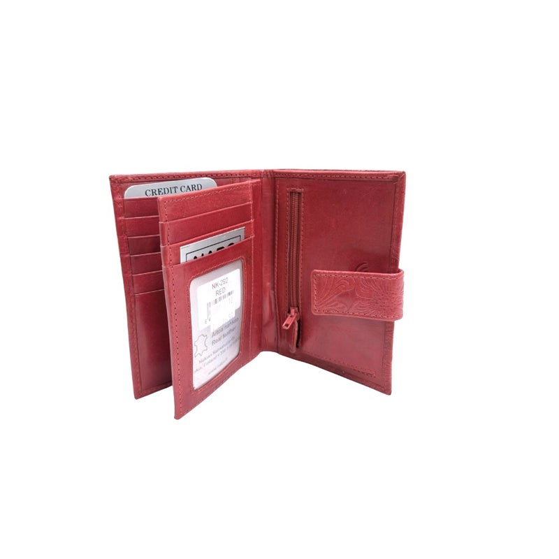 Nahkalompakko Nabo nk-292 Punainen RFID-et&auml;lukusuojattu