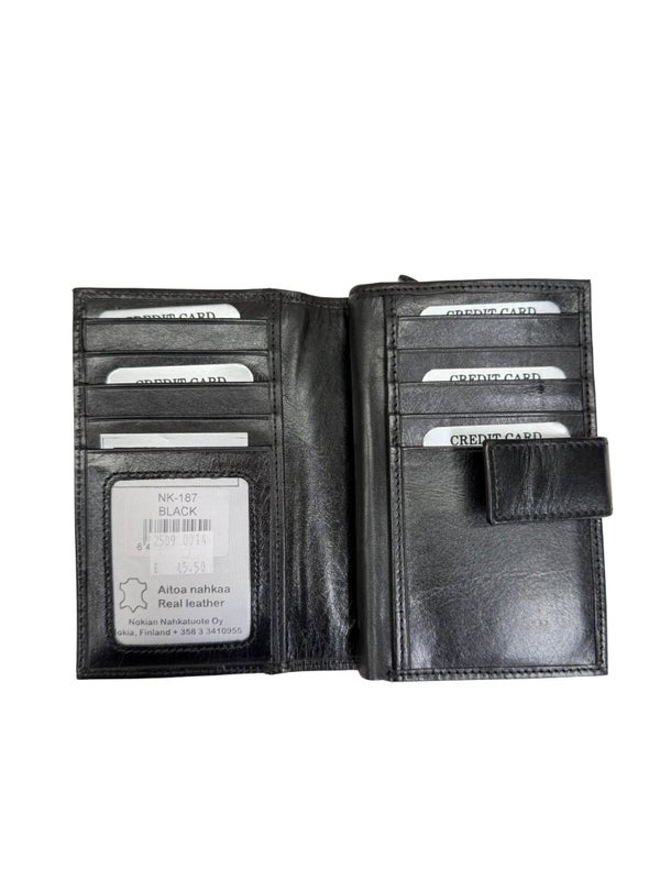 Nabo nahkalompakko NK-187 Musta RFID-et&auml;lukusuojattu
