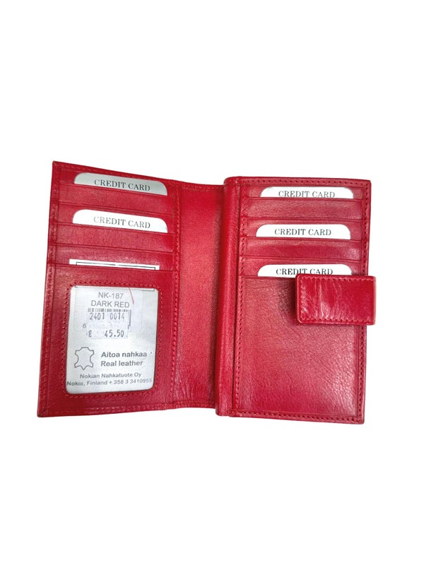 Nabo nahkalompakko NK-187 Punainen RFID-et&auml;lukusuojattu